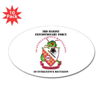3IB - M01 - 01 - 3rd Intelligence Battalion with Text - Sticker (Oval 10 pk) - Click Image to Close